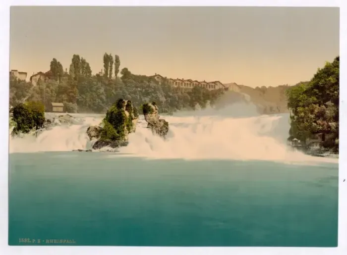 Framed Print : The Falls of the Rhine, from the Schlossli, Schaffhausen, Sw Framed Print : The Falls of the Rhine, from the Schlossli, Schaffhausen, Sw