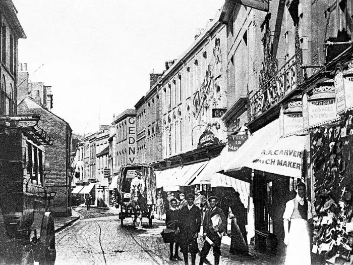 Framed Print : Falmouth Market Street early 1900s Framed Print : Falmouth Market Street early 1900s