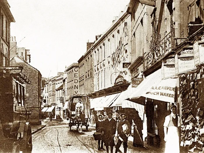 Framed Print : Falmouth Market Street, early 1900s Framed Print : Falmouth Market Street, early 1900s