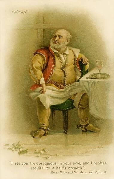 Falstaff. A portrait of Sir John Falstaff in Shakespeares The Merry Wives of Windsor