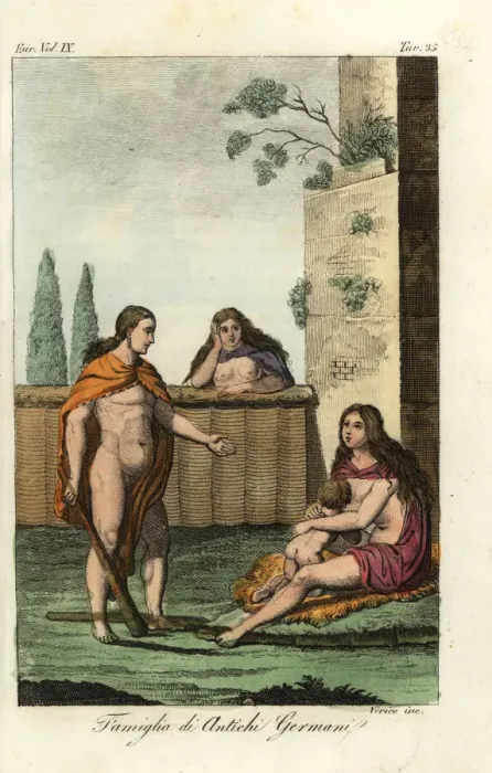 Framed Print : Family of ancient Germanic hunters Framed Print : Family of ancient Germanic hunters