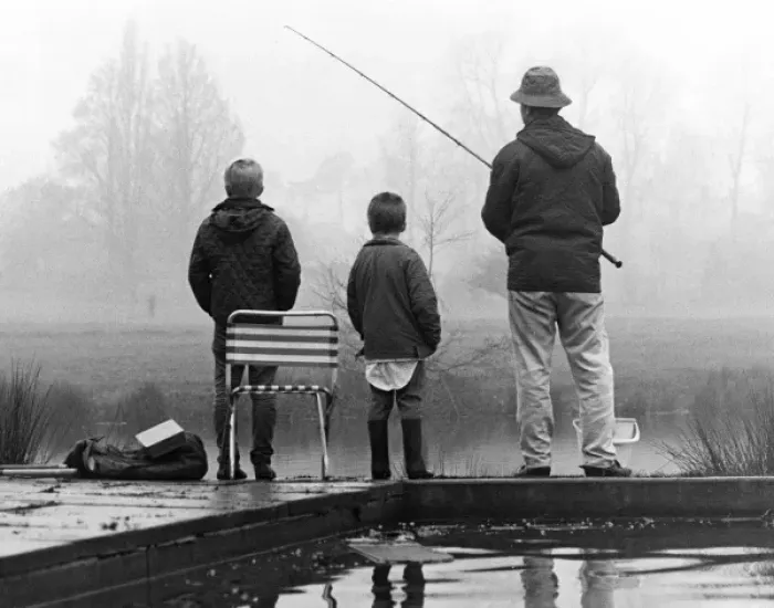 Framed Print : Family Fishing 1970S Framed Print : Family Fishing 1970S