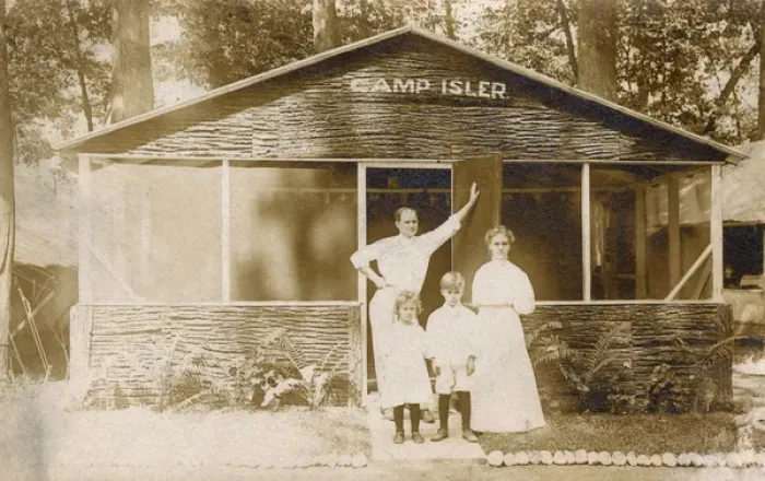 Framed Print : Family group, Camp Isler, USA Framed Print : Family group, Camp Isler, USA