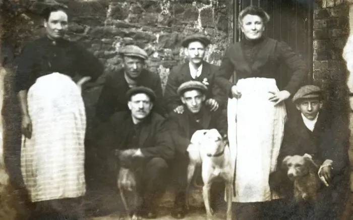 Framed Print : Family group with two dogs Framed Print : Family group with two dogs