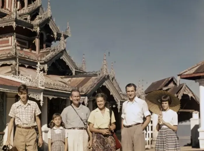 Framed Print : Family with Holmess - Moulmein Framed Print : Family with Holmess - Moulmein