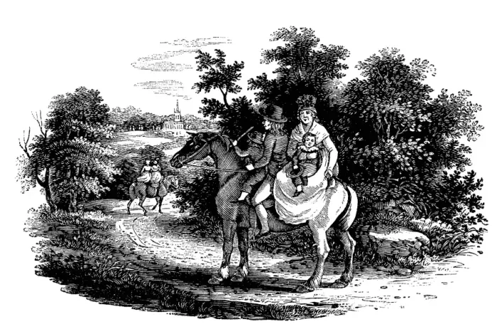 Framed Print : Family on Horseback Framed Print : Family on Horseback