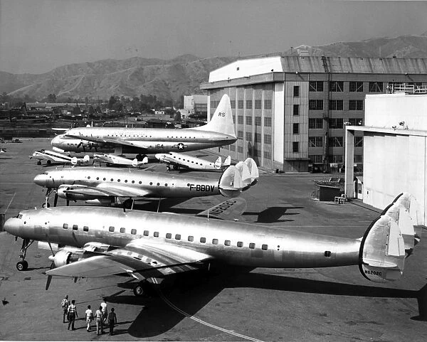 A family portrait of Lockheed airliners