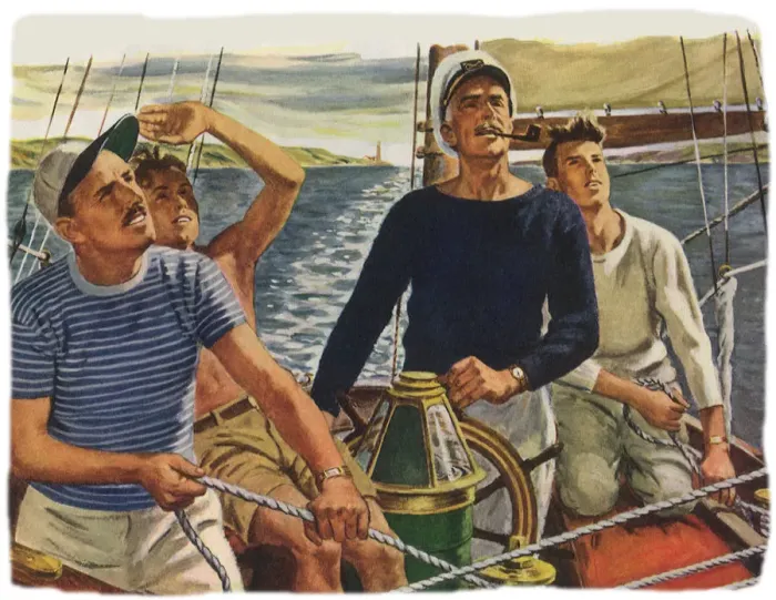 Framed Print : Family Sailing Outing Date: 1947 Framed Print : Family Sailing Outing Date: 1947