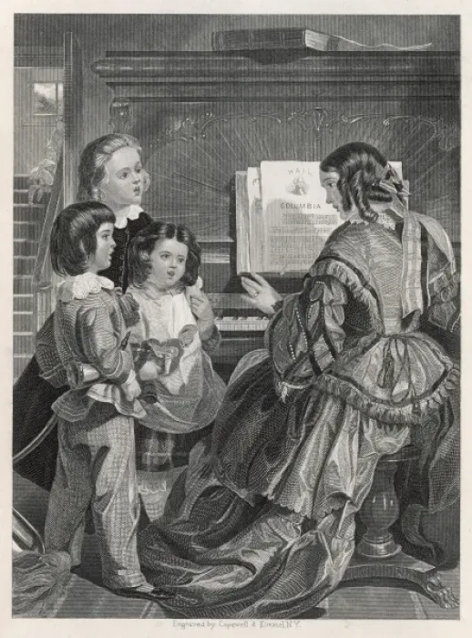Framed Print : Family Sing at Piano Framed Print : Family Sing at Piano