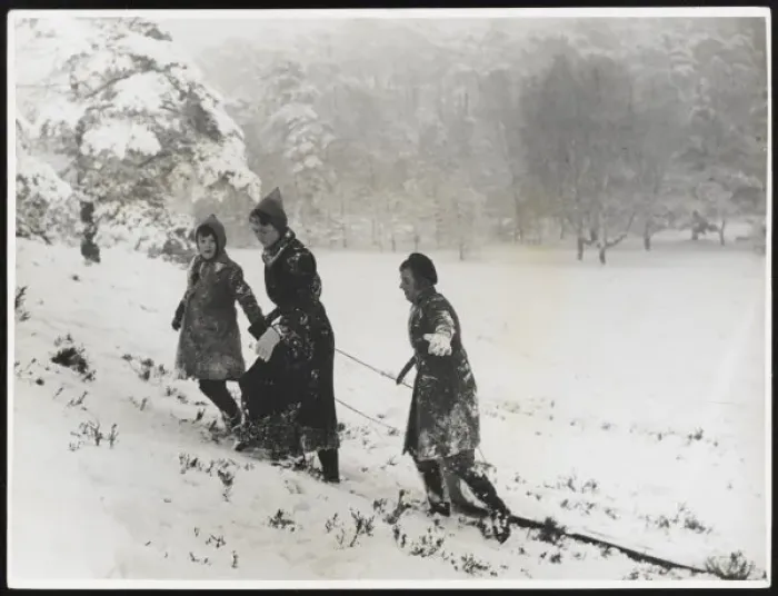 Framed Print : Family Sledging C1940 Framed Print : Family Sledging C1940