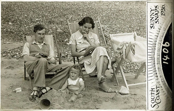 A family taking their summer holiday on the South Coast