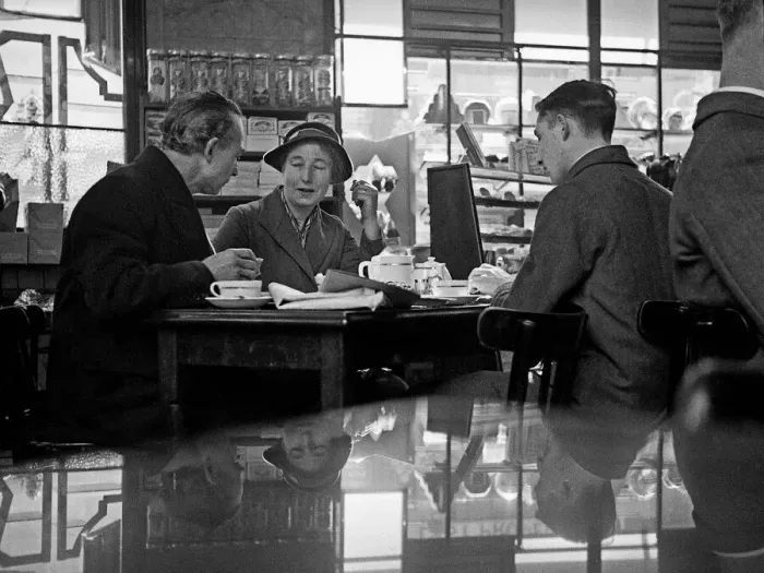 Framed Print : Family in a teashop Framed Print : Family in a teashop