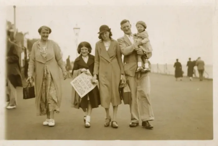 Framed Print : Family (with Grandma) stroll along the Seafront at Margate Framed Print : Family (with Grandma) stroll along the Seafront at Margate