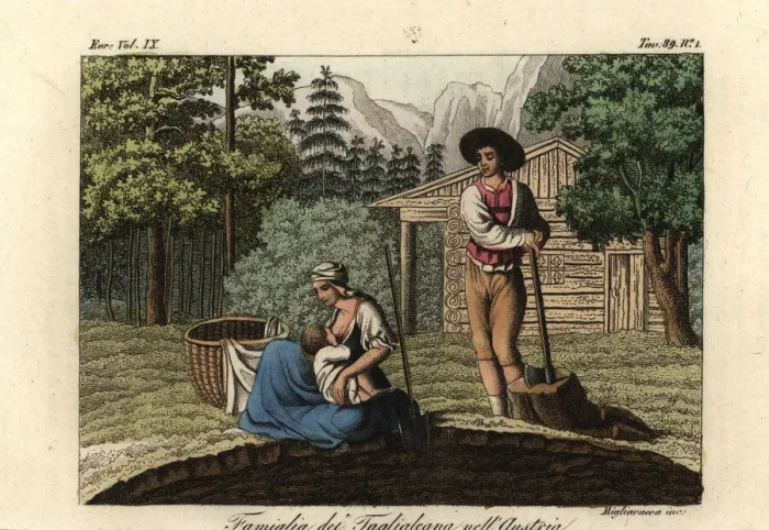 Framed Print : Family of woodcutters in Austria, 1822 Framed Print : Family of woodcutters in Austria, 1822