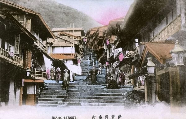 Famous stone steps in Ikaho, Japan