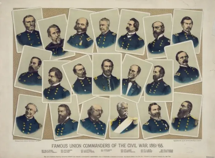 Framed Print : Famous Union commanders of the Civil War, 1861- 65 Framed Print : Famous Union commanders of the Civil War, 1861- 65