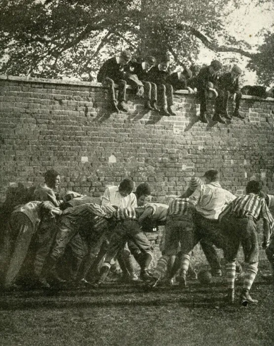 Framed Print : Famous wall game in progress, Eton School, Berkshire Framed Print : Famous wall game in progress, Eton School, Berkshire