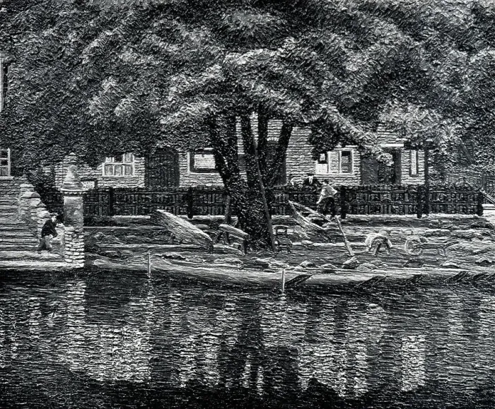 Framed Print : Famously the birthplace of William Shakespeare, this oil painting of Stratford-Upon-Avon shows its famous river, with houses lined behind. Date: circa 1929 Framed Print : Famously the birthplace of William Shakespeare, this oil painting of Stratford-Upon-Avon shows its famous river, with houses lined behind. Date: circa 1929
