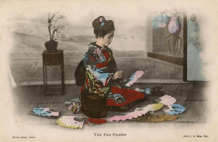 Framed Print : The Fan Painter - Japan Framed Print : The Fan Painter - Japan