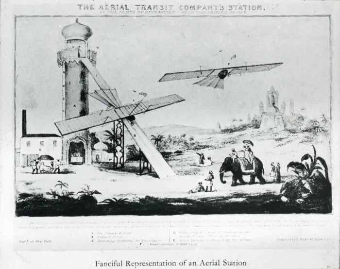 Framed Print : Fanciful representation of an Aerial Station Framed Print : Fanciful representation of an Aerial Station
