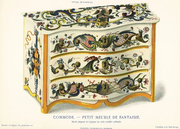Framed Print : Fancy chest of drawers in the rockery style, Rouen Framed Print : Fancy chest of drawers in the rockery style, Rouen