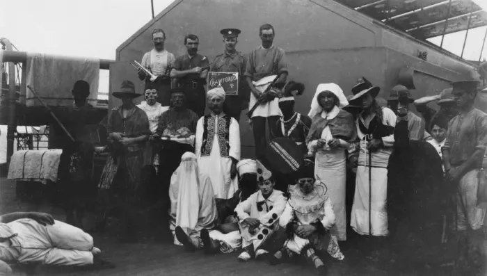 Framed Print : Fancy dress en route to India, c. 1920 Framed Print : Fancy dress en route to India, c. 1920