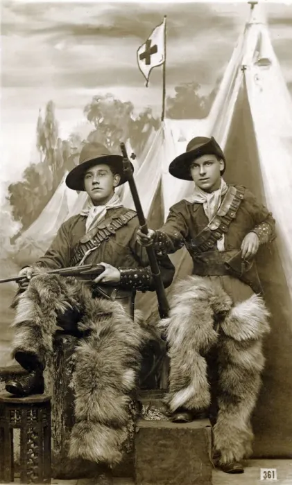 Framed Print : Fancy dress - men dressed up as cowboys Framed Print : Fancy dress - men dressed up as cowboys