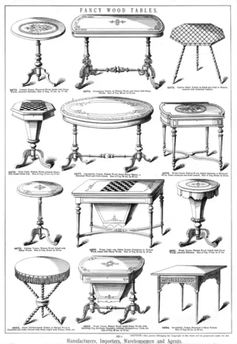 Framed Print : Fancy Wood Tables, Plate 101. 5 Framed Print : Fancy Wood Tables, Plate 101. 5