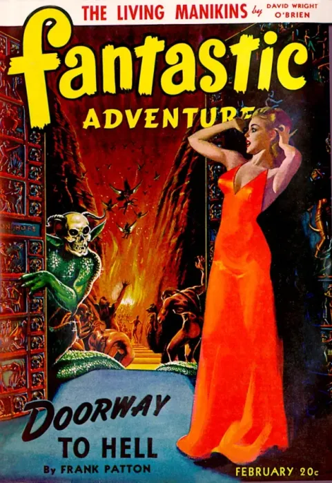 Framed Print : Fantastic Adventures - Doorway to hell Framed Print : Fantastic Adventures - Doorway to hell