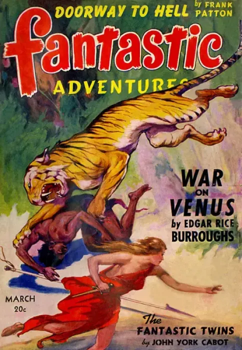 Framed Print : Fantastic Adventures - War on Venus Framed Print : Fantastic Adventures - War on Venus