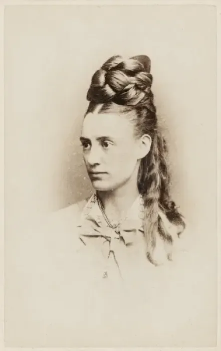 Framed Print : Fantastic hairdo - late 19th century Framed Print : Fantastic hairdo - late 19th century