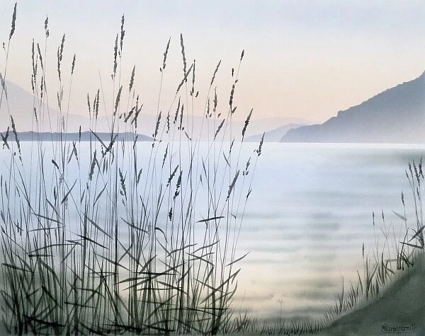 Fantasy Landscape with Lake and Reeds - Right