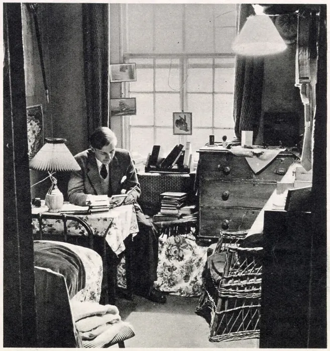 Framed Print : Far from the Madding Crowd'. A peaceful scene in one of the senior studies in college'. Date: 1959 Framed Print : Far from the Madding Crowd'. A peaceful scene in one of the senior studies in college'. Date: 1959