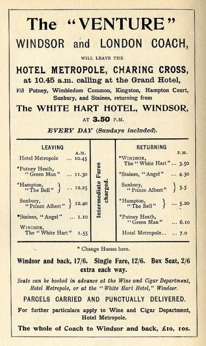 Framed Print : Fare card London to Windsor Public Horse-drawn Coach Framed Print : Fare card London to Windsor Public Horse-drawn Coach