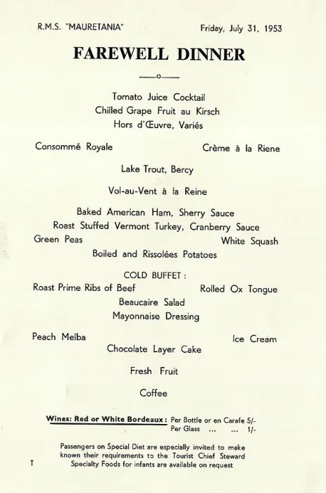 Framed Print : Farewell Dinner Menu, Cunard liner RMS Mauretania Framed Print : Farewell Dinner Menu, Cunard liner RMS Mauretania