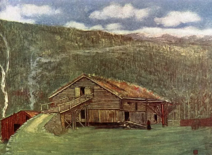 Framed Print : Farm-house and mill at Gjora Framed Print : Farm-house and mill at Gjora