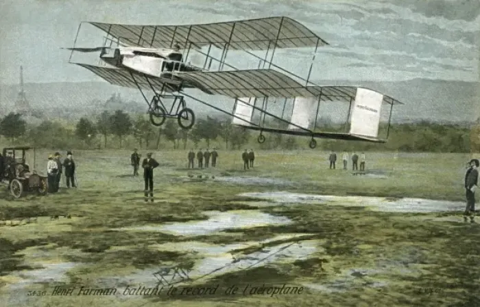 Framed Print : Farman Biplane Record Framed Print : Farman Biplane Record