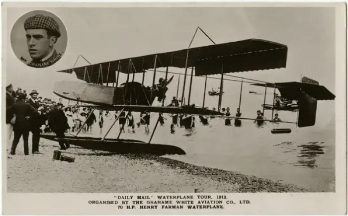 Framed Print : A Farman Waterplane - Grahame White Aviation Waterplane Tour Framed Print : A Farman Waterplane - Grahame White Aviation Waterplane Tour