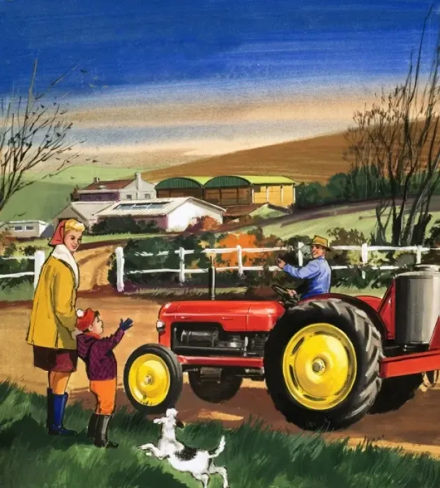 Framed Print : Farmer driving a tractor Framed Print : Farmer driving a tractor