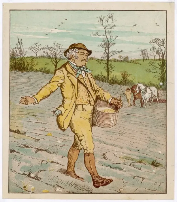 Framed Print : FARMER SOWING CORN 1887 Framed Print : FARMER SOWING CORN 1887
