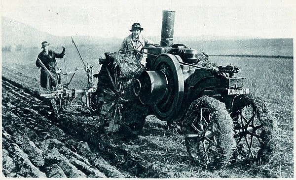 Farmers wife tractor ploughing 1917