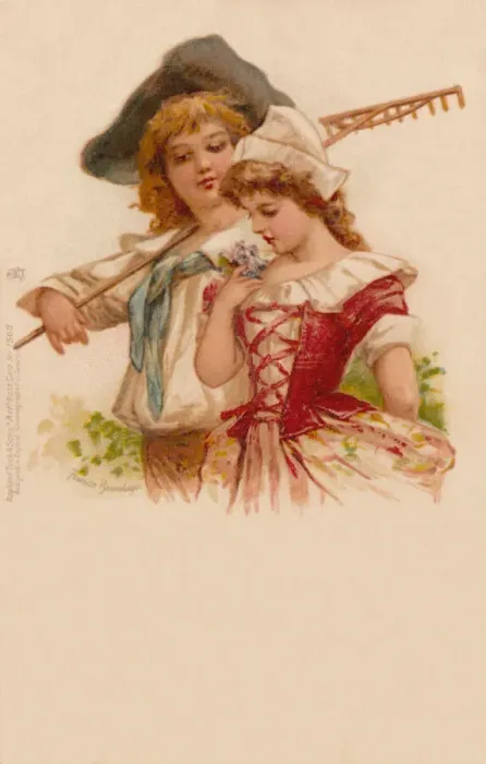 Framed Print : Farmhand with his girl Framed Print : Farmhand with his girl