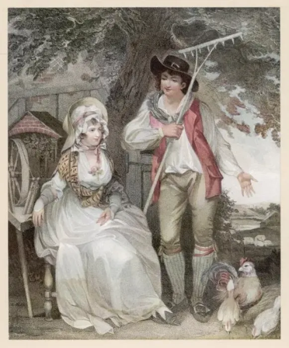 Framed Print : Farming Couple 1790 Framed Print : Farming Couple 1790