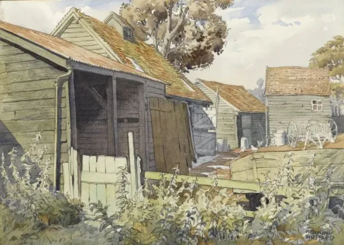 Framed Print : Farmyard barns Framed Print : Farmyard barns