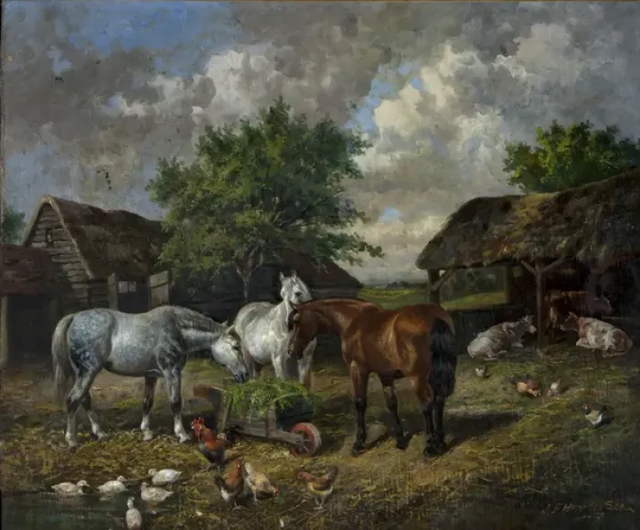 Framed Print : Farmyard Scene Framed Print : Farmyard Scene