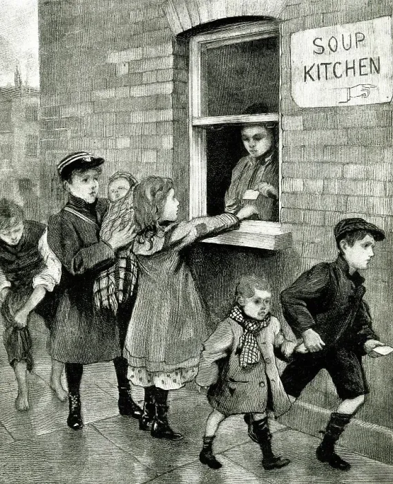 Framed Print : A Farthing Dinner Please, the Soup Kitchen Framed Print : A Farthing Dinner Please, the Soup Kitchen