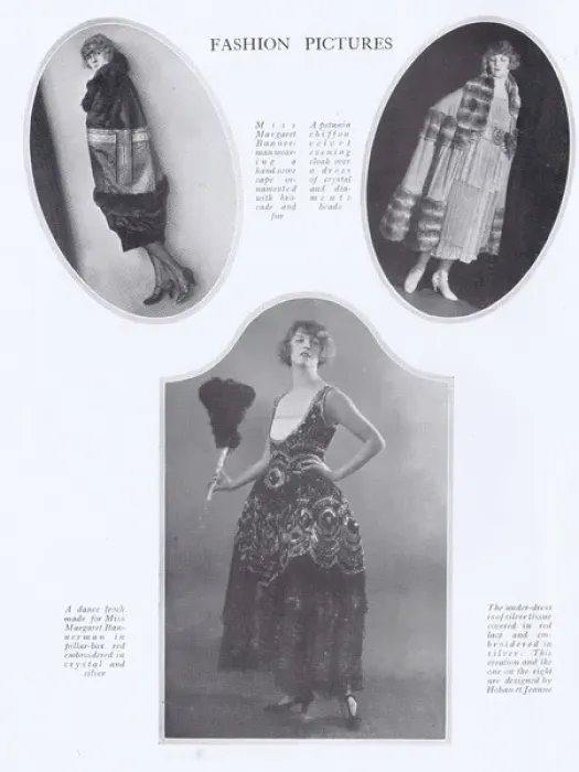 Framed Print : Three fashion creations for Margaret Bannerman, London, 1923 Framed Print : Three fashion creations for Margaret Bannerman, London, 1923