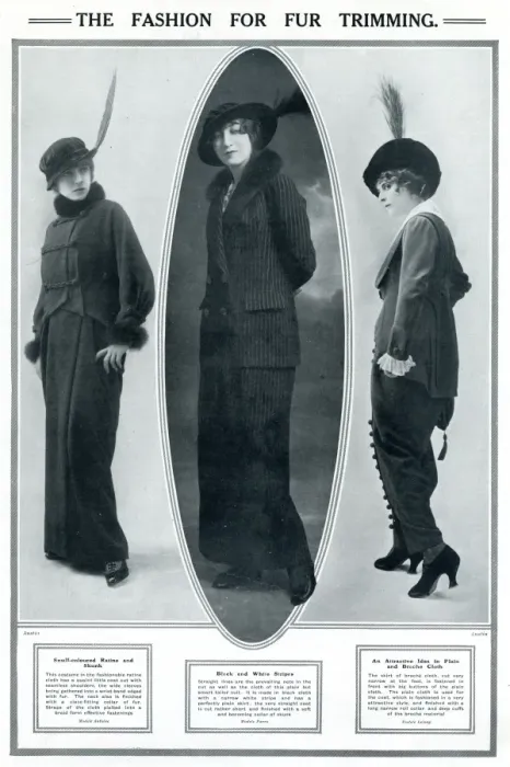 Framed Print : Fashion for fur trimming 1913 Framed Print : Fashion for fur trimming 1913
