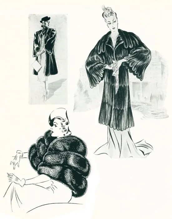 Framed Print : Fashion Furs Illustrations Framed Print : Fashion Furs Illustrations