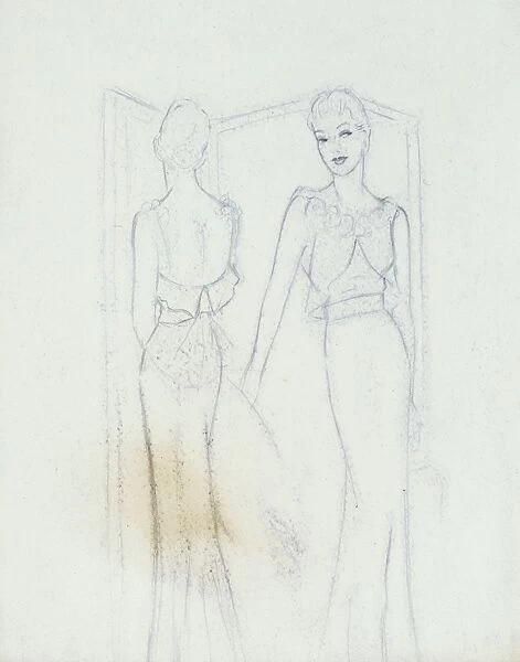 Fashion illustration by David Wright, 1930s